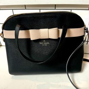 Kate Spade large handbag black with beige bow